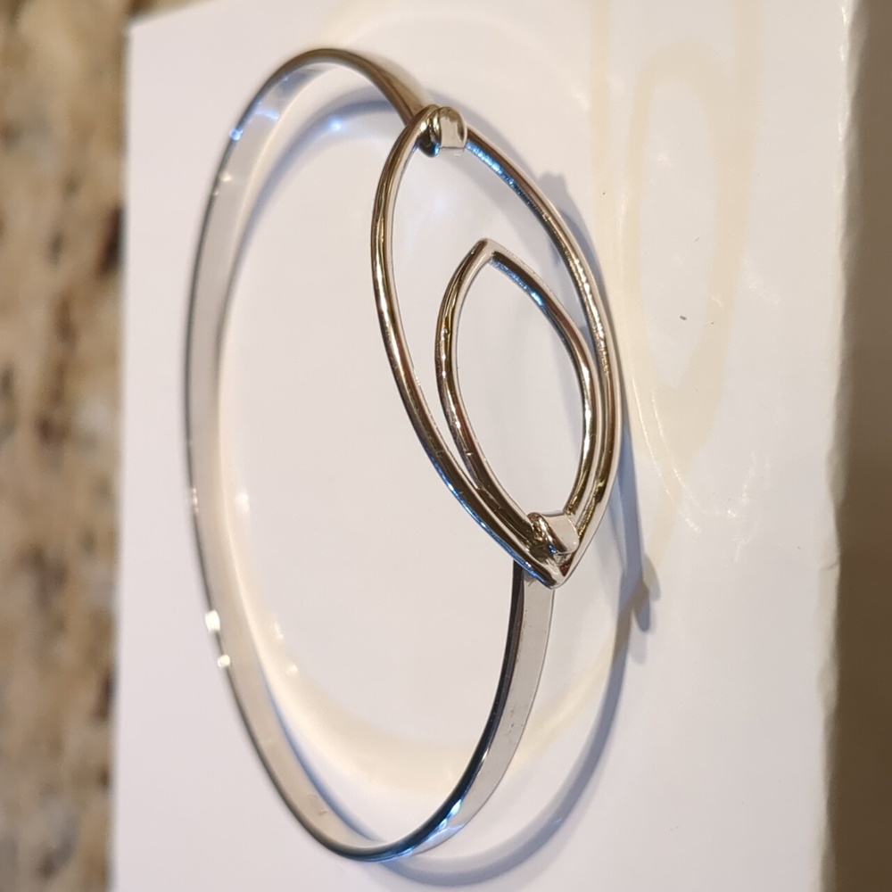 .925 Sterling Split Bangle Eye Bracelet - image 1